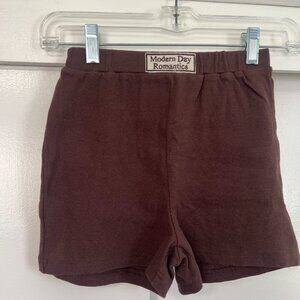 Motel Rocks Modern Day Romantics Dark Brown Shorts